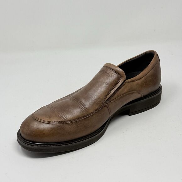 Ecco Helsinki Loafers Mens 8 EU 42 Brown Leather Apron Toe Casual Business Shoes main image 9